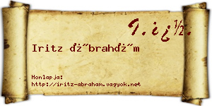 Iritz Ábrahám névjegykártya